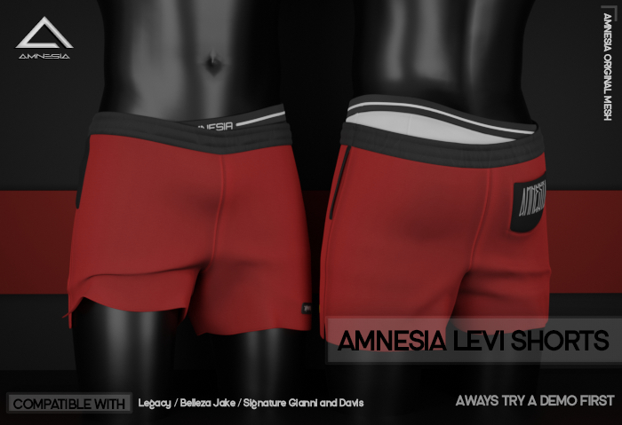 # AMNESIA - Levi Shorts - Red