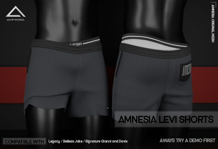 # AMNESIA - Levi Shorts - Gray