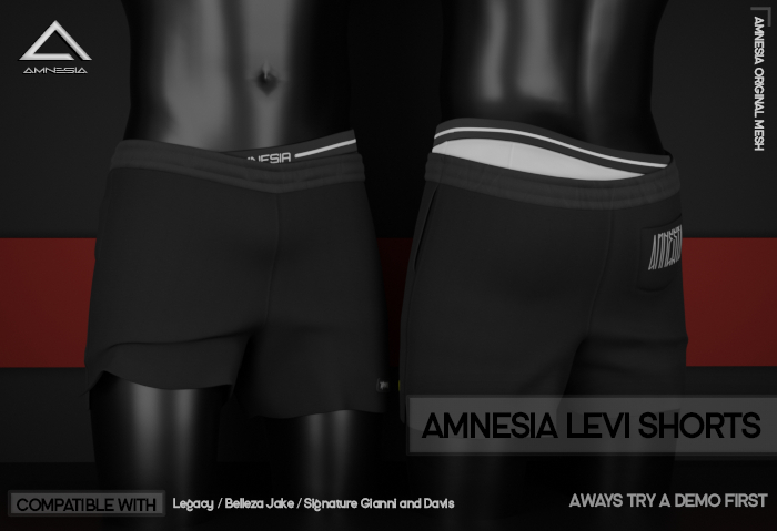 # AMNESIA - Levi Shorts - Black