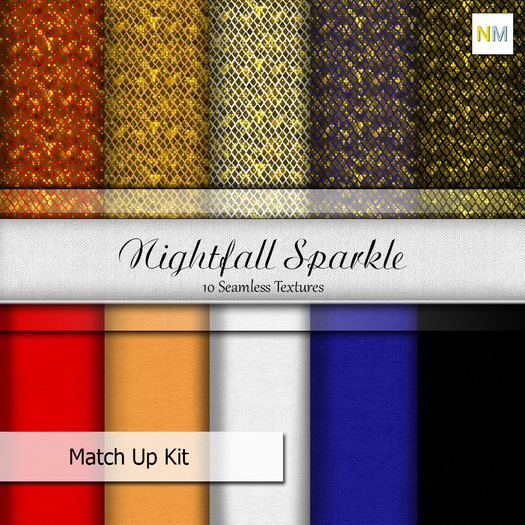 Nightfall Sparkle A MatchUp Kit 10 Seamless Fabric Textures NM