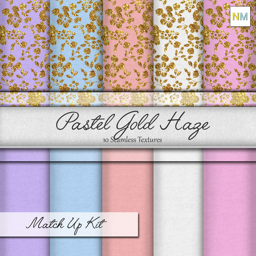 Pastel Gold Haze Matchup Kit 10 Seamless Textures NM