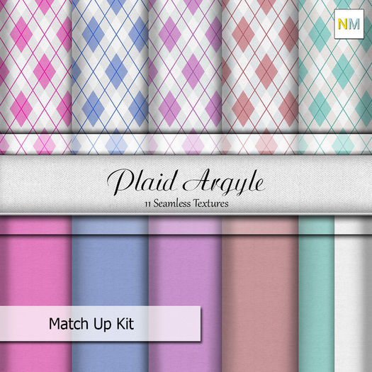 Plaid Argyle MatchUp Kit 11 Seamless Fabric Textures NM
