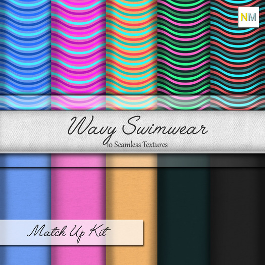 Wavy Swimwear Matchup Kit 10 Seamless Textures NM