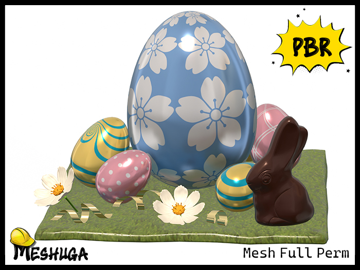 Meshuga PBR Cute Easter Spring Scene FULL PERM MESH 