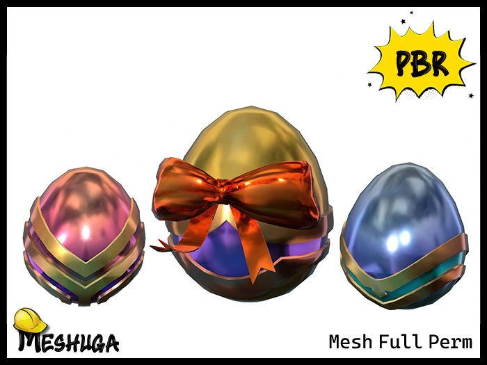 Meshuga PBR Easter Kawaii Fancy Eggs FULL PERM MESH