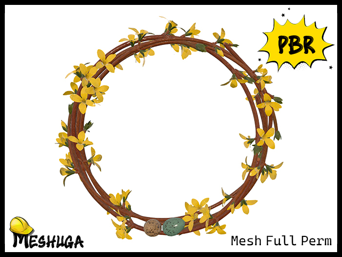 Meshuga PBR Easter Spring Wreath FULL PERM MESH