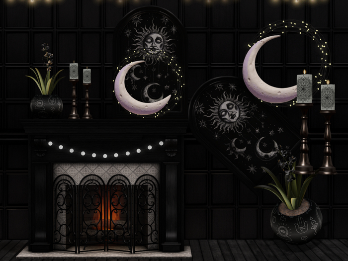 White Willow. Moon Magic Fireplace Set  