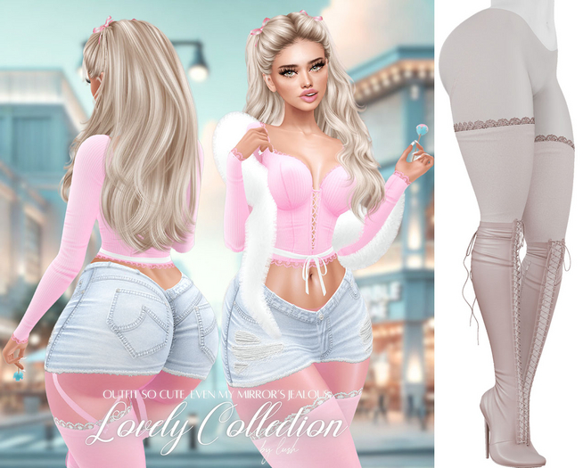 Lush - Lovely Boots w/ Lace Stockings Pale