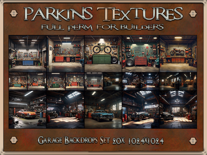 Second Life Marketplace - Parkins Textures - Garage Backdrops Set - 20x ...
