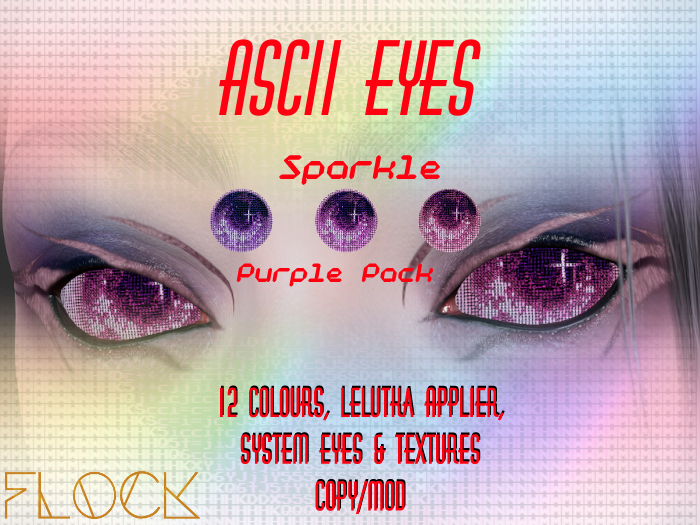 [FLOCK] - ASCII Eyes - Sparkle - Purple Pack
