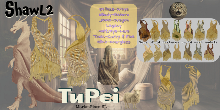 TuPei  Shawl2 - Set of 14 for eBody - Reborn