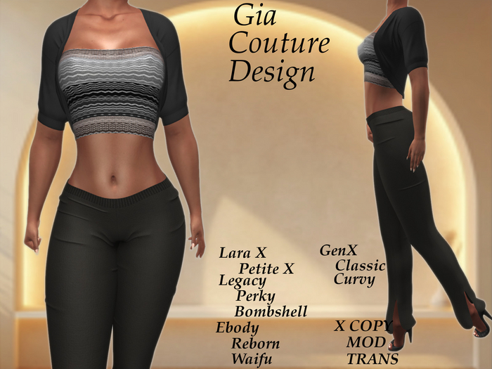 "GCD" Shayla Top and Bolero Black