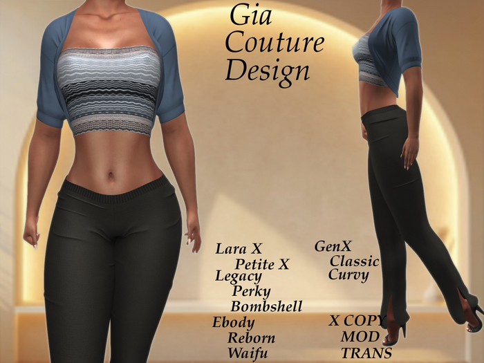 "GCD" Shayla Top and Bolero Blue