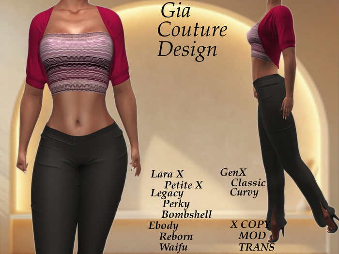 "GCD" Shayla Top and Bolero Cherry