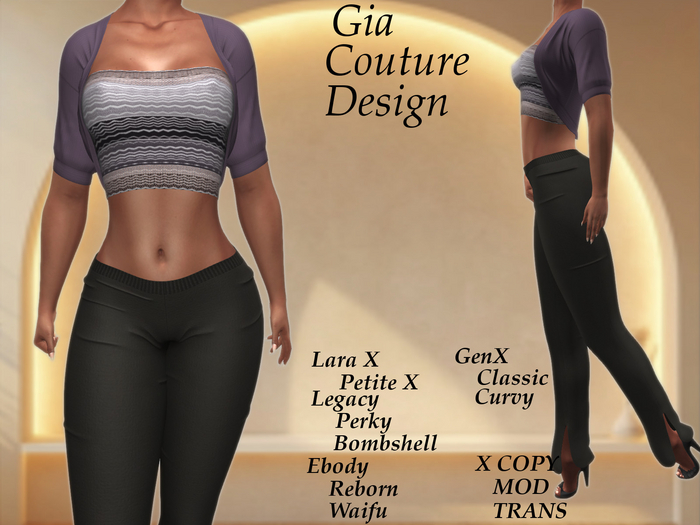 "GCD" Shayla Top and Bolero Purple