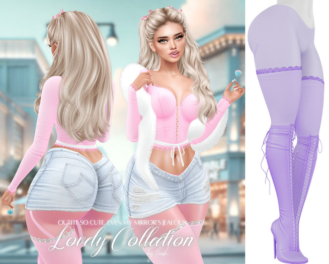 Lush - Lovely Boots w/ Lace Stockings  Dreamy Purple