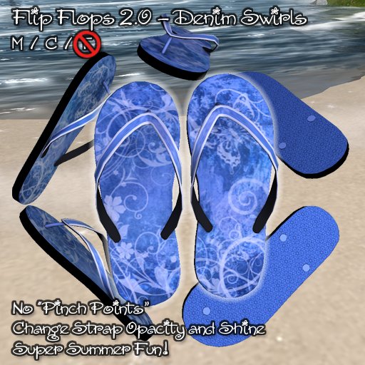 R(S)W Flip Flop 2 - Denim Swirls