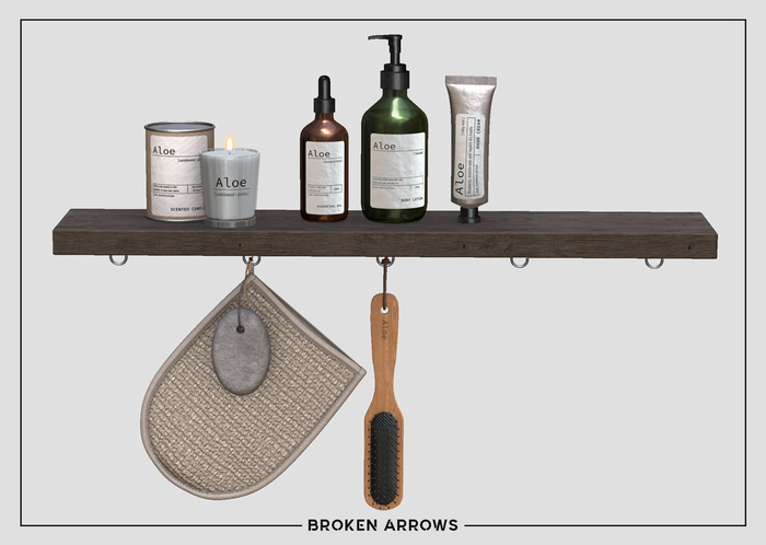 BROKEN ARROWS - Aloe Set - Shelf - Dark Wood 