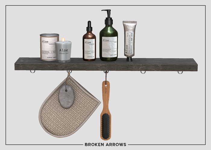 BROKEN ARROWS - Aloe Set  - Shelf - Black Wood 