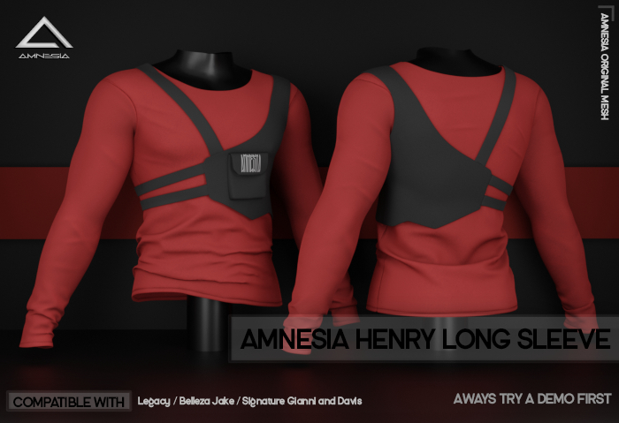 # AMNESIA - Henry Long Sleeve - Red