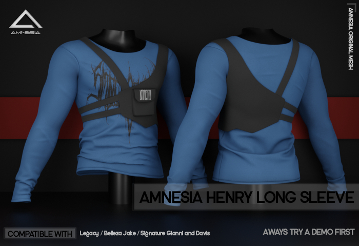 # AMNESIA - Henry Long Sleeve - Blue Print