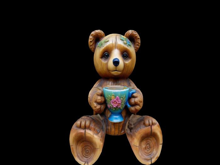 HB: Carved Teddy Bear Tea FuLL PERM