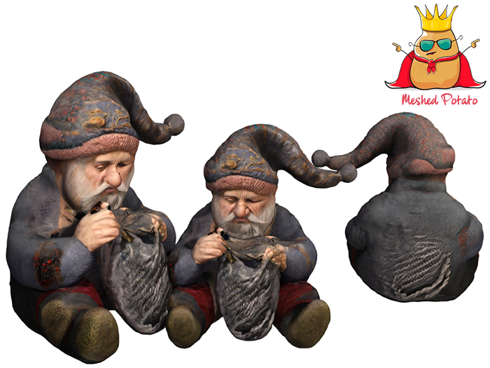 Meshed Potato Knitting Gnome Full Perm