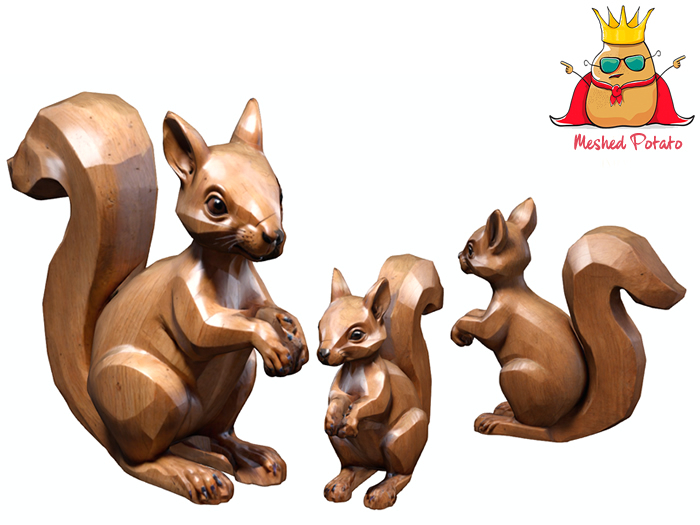 Meshed Potato Squirrel Statue Full Perm