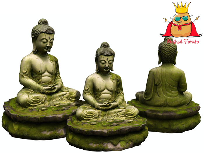 Meshed Potato Mossy Budhha Statue Full Perm