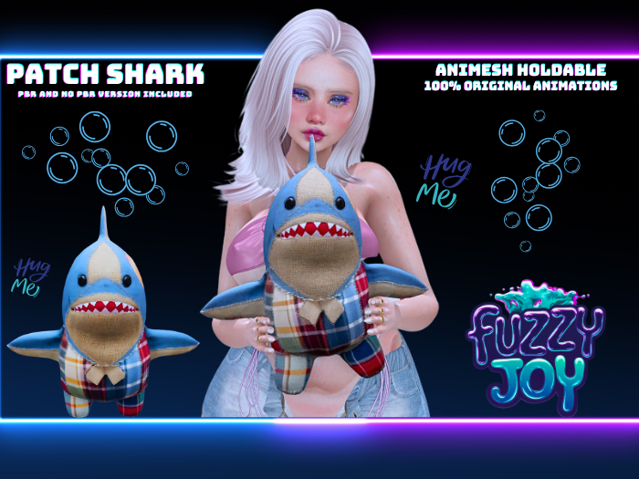 Fuzzyjoy Patch Shark Animesh holdable