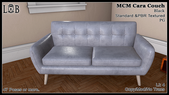 ~L:B~ MCM Cara Couch - Grey