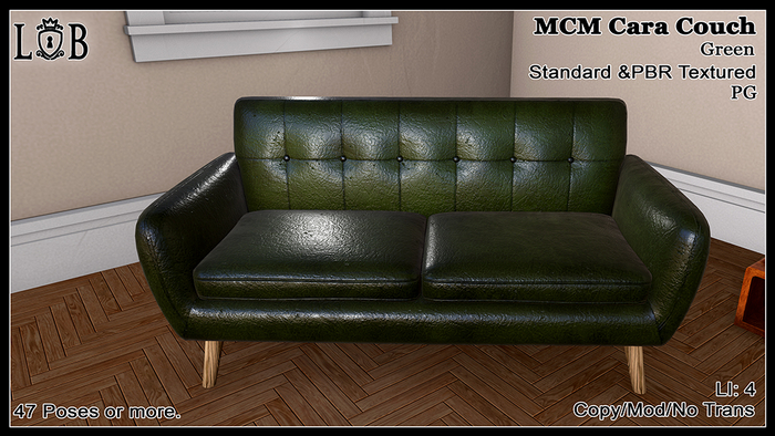 ~L:B~ MCM Cara Couch - Green 