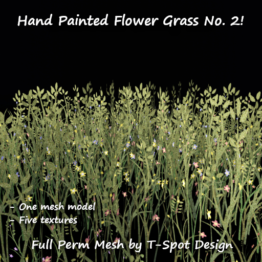 T-Spot Mesh - Hand Painted Flower Grass No. 2 - FP - LI=1.5