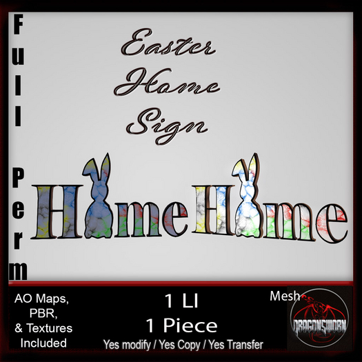 Full Perm Easter Home Sign