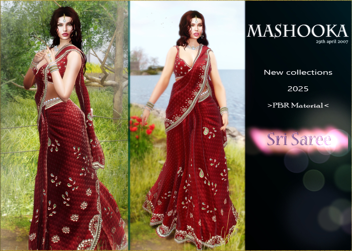 Mashooka Sri Saree -burgundy- 