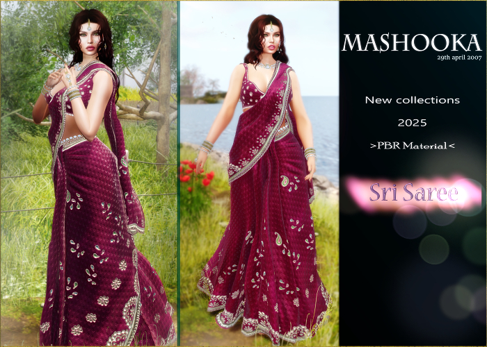 Mashooka Sri Saree -cherry rose- 