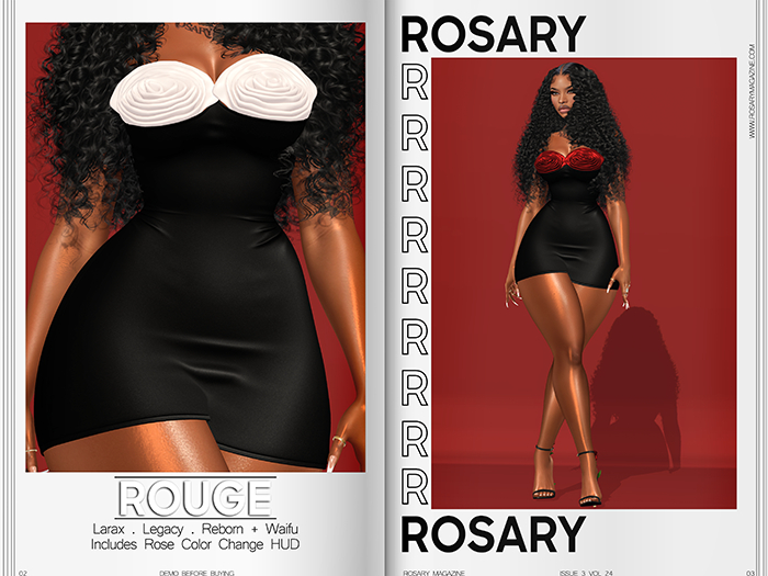 Rosary. Rouge . Dress Black