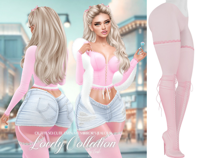 Lush - Lovely Boots w/ Lace Stockings Baby Pink