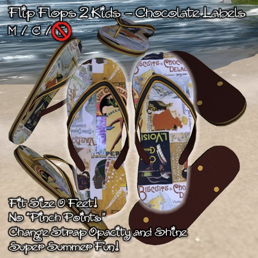 R(S)W Flip Flop 2 Kids - Chocolate Lables