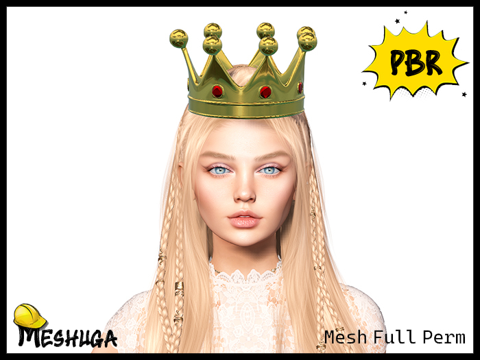 Meshuga PBR Gold & Ruby Crown FULL PERM MESH
