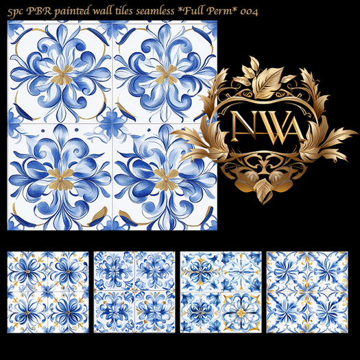 5pc PBR painted wall tiles seamless *Full Perm* 004