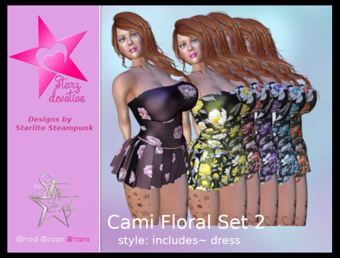 SD2 Cami  Floral Set 2 Dress Skirt