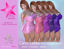SD2 Cami Latex Pink Purple set