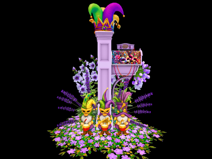 MC Mardi Gras Mailbox Purple