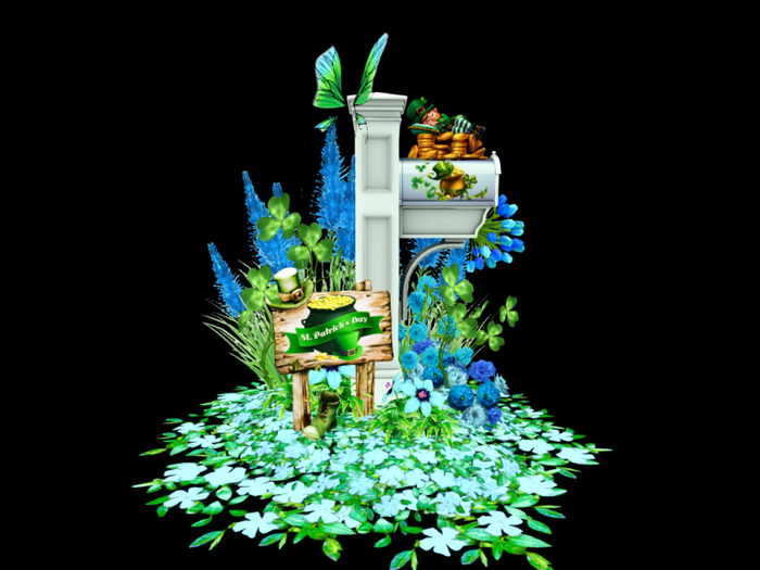 MC St. Patrick's Mailbox Blue