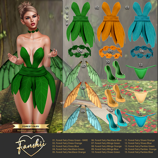 01. Forest Fairy Dress Green RARE