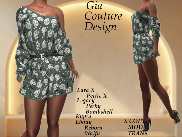 "GCD" Dorinda Belted Dress Green