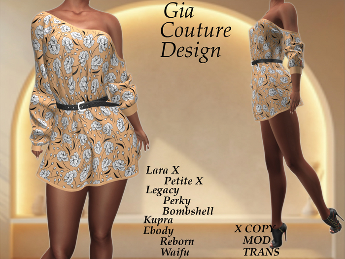 "GCD" Dorinda Belted Dress Papaya