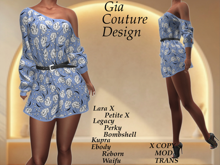 "GCD" Dorinda Belted Dress Periwinkle