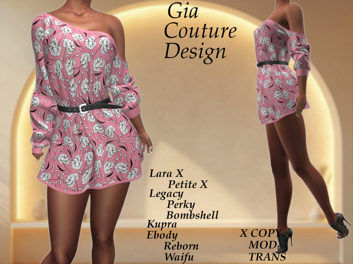"GCD" Dorinda Belted Dress Pink